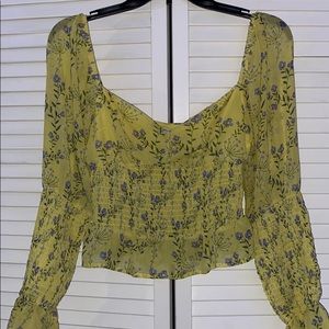 off the shoulder yellow top